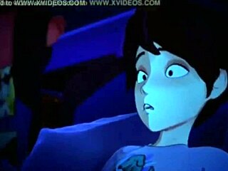 Hot milf with a great set of large natural breasts in an animated porn movie