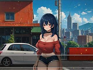 Exposing huge tits in hentai game episode one!