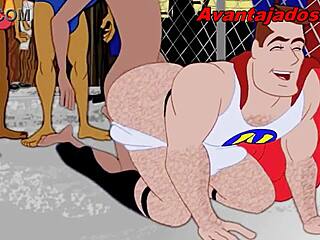 hey, check out this gay hero cartoon with a massive butt! It’s wild to see this animated action.