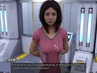 Stranded in space, stretching with that big boobs milf 😏