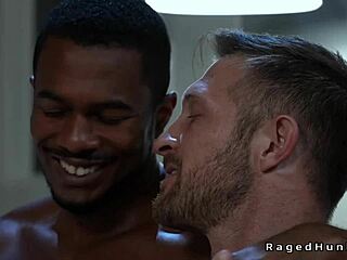 Interracial Gay Hunk Sucking Big Cock Then Anal Assfucking With Spanking