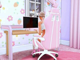 perverted stepdaughter checks deep throat in front of the camera for her stepfather sims me hentai animation