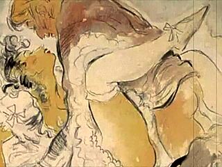 Hey, check out this vintage erotic drawing from way back, isn't it wild?