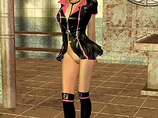 3D Nurse In Latex Heels Teases Patient With Socks!