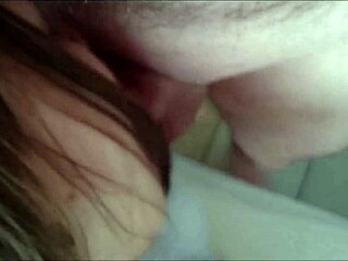 Beautiful European woman gets her ass licked by barefoot man