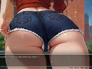 Exposing huge tits in hentai game episode one!