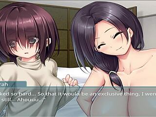 Oppaicafe: Step Mother and Step Sister Lose Virginity in Anime Hentai Game Ep 6.