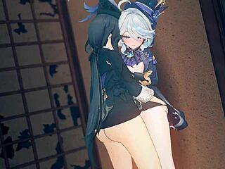 Frina's anime sex scene with motion damage and a doggy style fuck