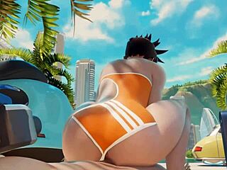 Overwatch Tracer Deluxe 3D Cartoon with Huge Cock Action  