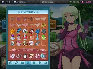 HuniePop walkthrough with Ms. High and Mighty, a hentai game with a girl named Sim