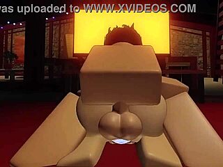 Beautiful hentai with big breasts and multiple cumshots in Roblox game