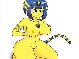 A collection of Ankha in the style of Rule 34