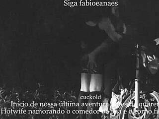 Married milf flashes on street while cuckold films