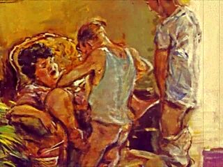 vintage cartoon illustration from anime hentai