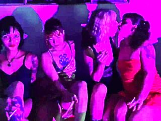 four little 18+ sluts sucking and deepthroating at the party