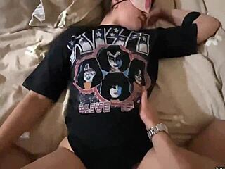 yo, this 18 yr old deepthroat slut sucks big cock for creampie! 😜