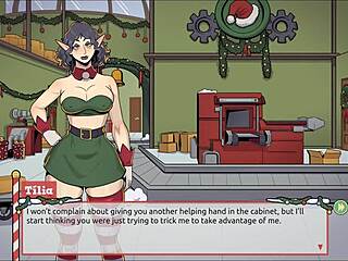 claus surprises santa elf with cum in xmas hentai game