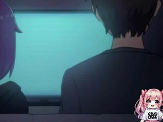 anime boyfriend comes over to suck and fuck with friend hentai details in fun playful way