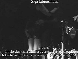 Married milf flashes on street while cuckold films