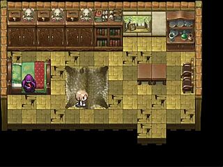 Japanese animated game with big boobed maid character getting fucked