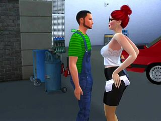 Story in a car service the head of a car service center fucks a customer with anime hentai heels fat shoes boss 😏