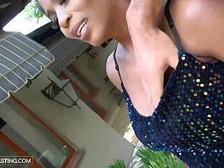 Ebony with Big Tits Rides Huge Producer After Fake Casting