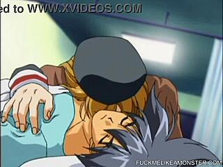 anime blonde teen gets her tight pussy pounded hard in wild action