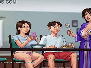 SummertimeSaga - Big cucumber slides deep inside