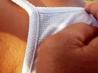 Young Brazilian wife flaunts herself in a parking lot ditch