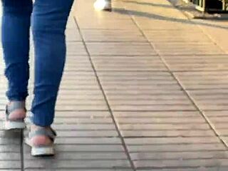 Curvy latina looks stunning in tight jeans at the party