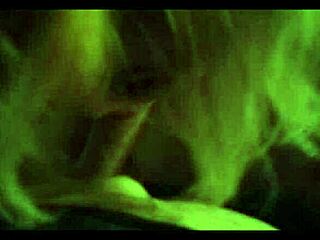 Sexy blonde couple shares steamy smoke before hardcore blowjob