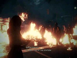 Athletic Claire Redfield Tops Fitness Monster In Topless Display. Intense Workout Session Follows.