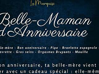 French step-mom bent over for doggystyle birthday celebration.