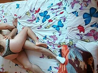 Young lovers’ passionate experience from above