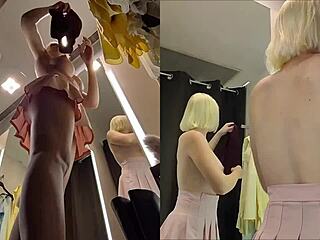 Secret camera in changing room captures upskirt views