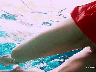 sexy avenna swims naked showing off twat in pool