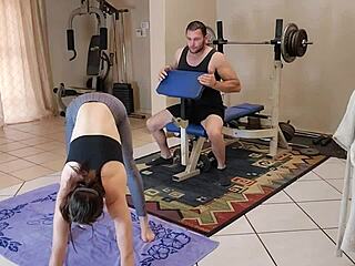 Surprise! Gym whore gets unexpected pussyfucking with a creampie