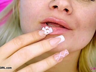 Flawless Blonde Beauty Teases