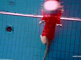 sexy avenna swims naked showing off twat in pool