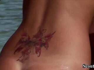 extrem sexy teen 18+ takes anal and double penetration from stranger at beach