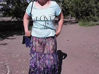 The Hairy Mature Crossdresser In Transparent Skirt Shows Off In Public