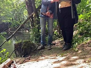 subtle handjob magic from chubby cougar in public setting