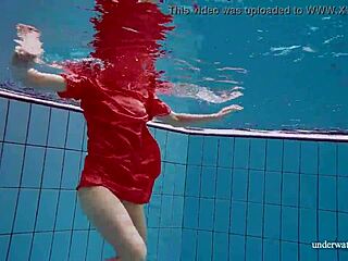 sexy avenna swims naked showing off twat in pool