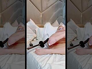 mia malkova performs with machine and glasses