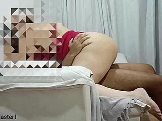 The hot latina brunette neighbor pretends to be a saint while getting fucked by a big cock in an interracial bareback session