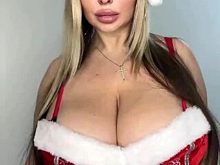 Merry christmas with big natural tits hot milf two gifts
