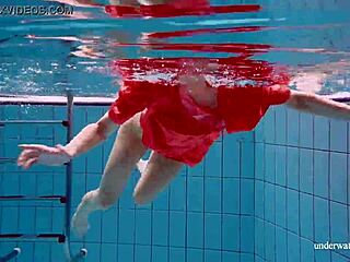 sexy avenna swims naked showing off twat in pool