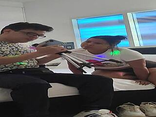 Mature whore cheating on her husband with her little 18+ step-nephew