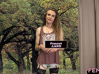 tattooed shemale debutante plays solo with her cock