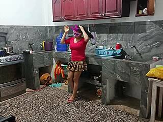 Perverted Neighbor Shows Her Curvy Ass In Uniform While He's There?